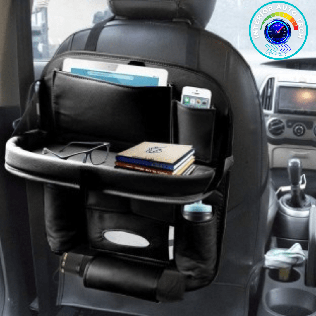 PU Leather Car Seat Side Storage Hanging Bag Multi-Pocket Drink