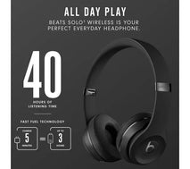 New BEATS Solo 3 Wireless Bluetooth Headphones with Apple W1 Chip, Class 1 Bluetooth - Black