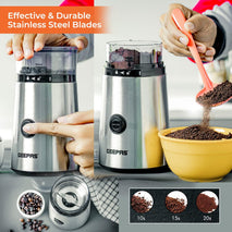 150W Geepas Electric Coffee Grinder for Nuts, Pepper, Sales & Spices: Stainless-Steel Blades - Interior Auto Tech