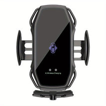 15W QI Car Wireless Charger with Automatic Clamp Sensor, Fast Charging Air Vent Phone Holder Car Mount - interiorautotech