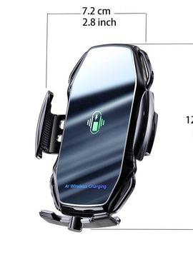 15W QI Phone Holder with Automatic Clamp Smart Sensor Car Wireless Charger