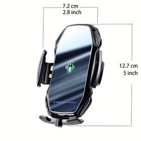 15W QI Phone Holder with Automatic Clamp Smart Sensor Car Wireless Charger - interiorautotech