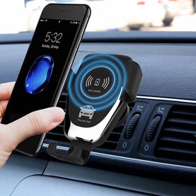 15W QI Wireless Fast Charge QC 2.0/3.0 and Air Vent Mobile Phone Holder - interiorautotech