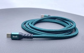 3A Budi USB A to Type C 1.5M with Braided Aluminum Shell Cable - interiorautotech