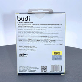 3A Budi USB A to Type C 1.5M with Braided Aluminum Shell Cable - interiorautotech