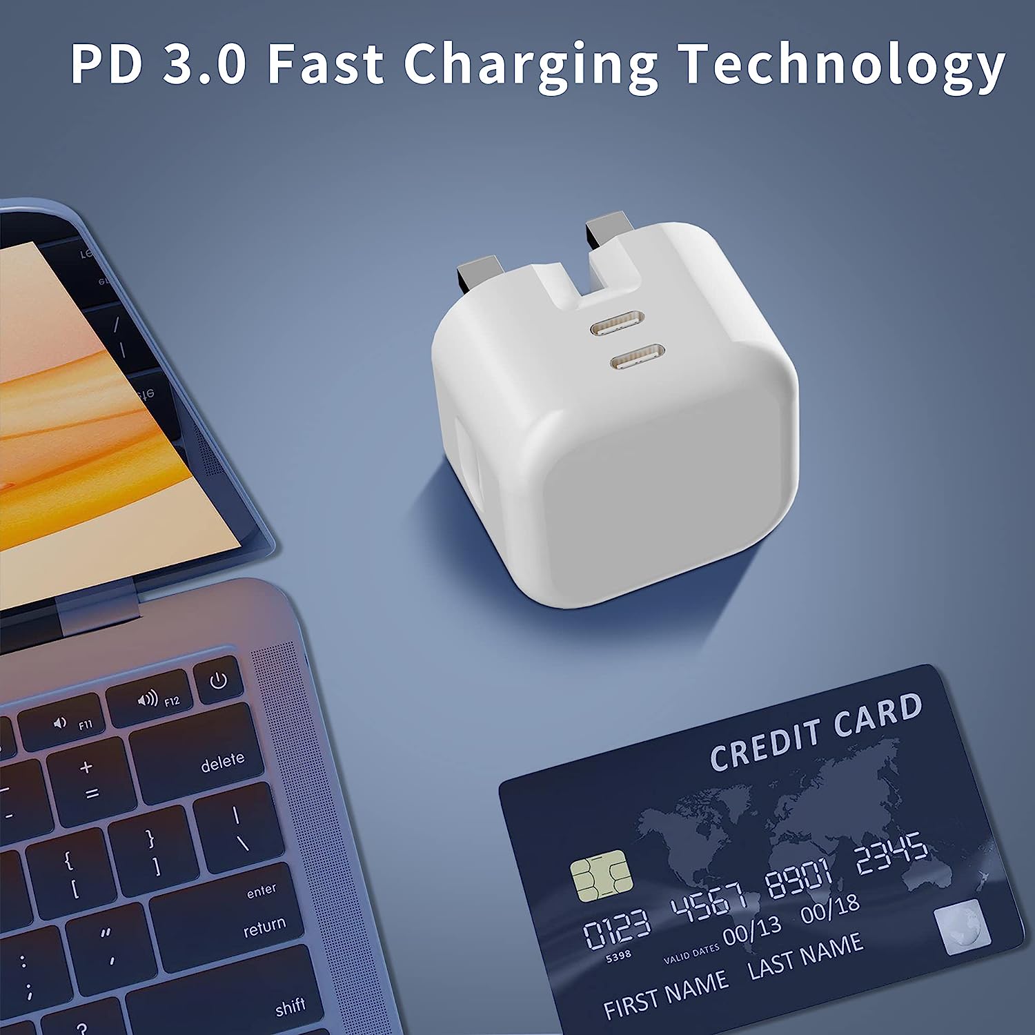 45W SPEEDY®GaN Super Fast Charging plug with 2x USB Type C Ports IA Tech