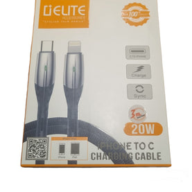 4A Elite USB-C to Lightning 20W Super Fast 3M Braided Cable - interiorautotech