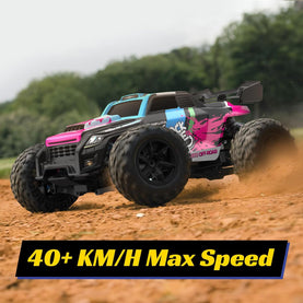 4WD Powerextra RC Cars, Electric Off Road Monster Trucks with LED Light, High Speed 40+ KM/H , 50+ Mins Play Car Gift for Boys & Girls - Interior Auto Tech