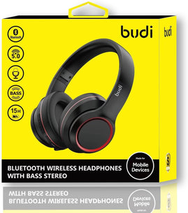 5.0 Wireless Budi Bluetooth Headphones with Bass Stereo, 15H Battery Life, Swivel Folding Design - interiorautotech