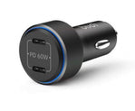 60W Budi Car Charger with 2 USB-C Ports and 3.0 Fast Charge - interiorautotech