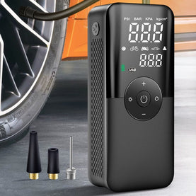 Carsun 4000mAh Rechargeable Portable Air Pump Inflator with digital display for Cars, Bicycles, Tyres, Balls and Mobile Power - interiorautotech