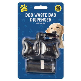 Dog Waste Bag Dispenser, Portable Poo Bag Carrier with 40x bags - interiorautotech