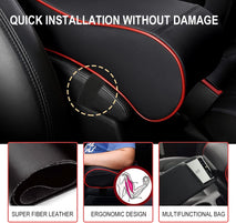 Leather Universal Car Armrest Pad for Centre Surface with Mobile Pocket - interiorautotech