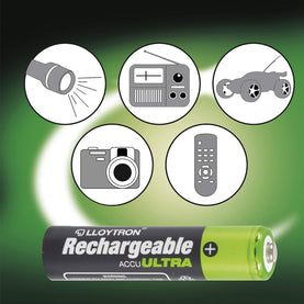 Lloytron NiMH AAA Rechargeable Batteries 550mAh, 900mAh. 1100mAh (Pack of 4) - Interior Auto Tech