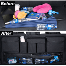 Multi-Pocket Car Back Seat Protectors, Waterproof Boot Organiser, Durable Foldable Cargo Net Storage Cover - interiorautotech