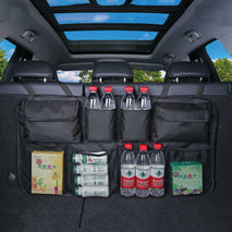 Multi-Pocket Car Back Seat Protectors, Waterproof Boot Organiser, Durable Foldable Cargo Net Storage Cover - interiorautotech