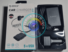 ORICO 12-24v Portable Charger with Extension Cord-5 USB 3.0 Ports-52W - interiorautotech