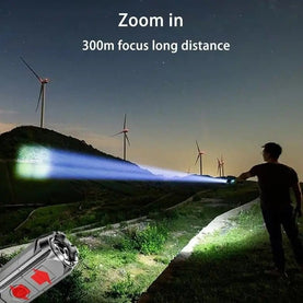 Super Bright Rechargeable Torch with Zoomable Function, Outdoor Multi-functional Portable Torch, Telescopic Zoom Light - interiorautotech